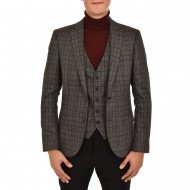 Vittorio Blazer & Vest Private Set Checked-Grey