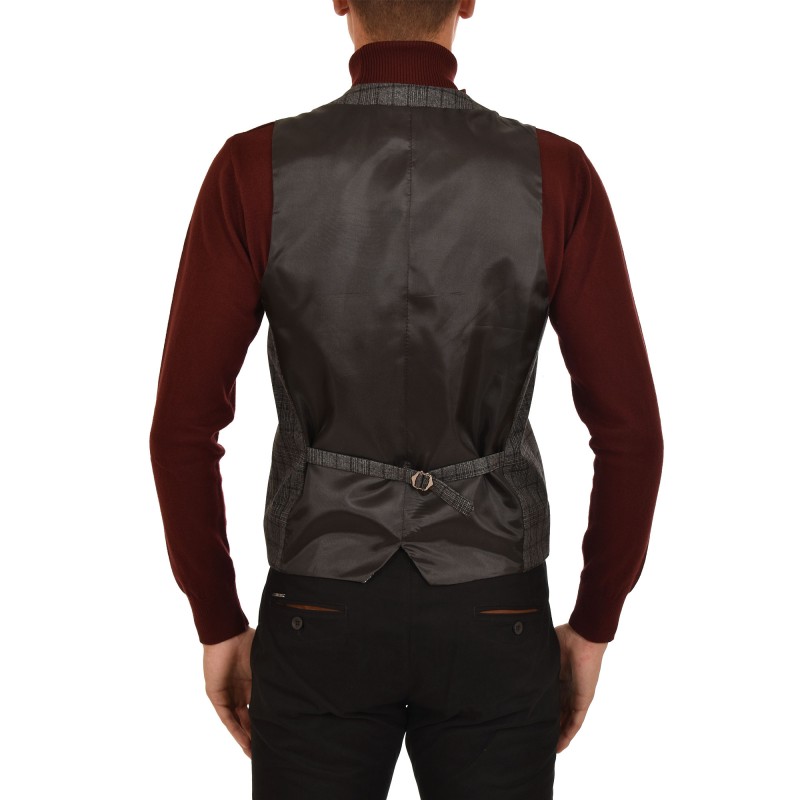 Vittorio Blazer & Vest Private Set Checked-Grey Vittorio Blazer & Vest Private Set Checked-Grey