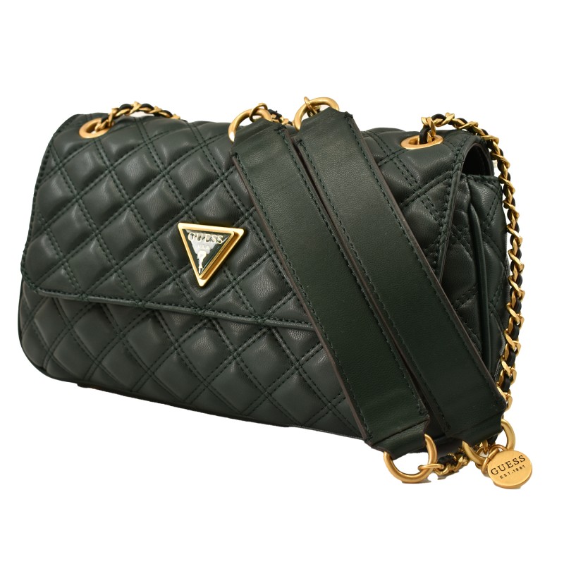 Guess Giully Quilted Crossbody Bag-Forest