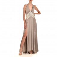 J'aime Les Garcons Dress Maxi Sequins-Silver