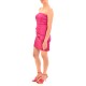 MyT Shrunk Waist Mini Satin Dress-Fuchsia