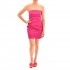 MyT Shrunk Waist Mini Satin Dress-Fuchsia
