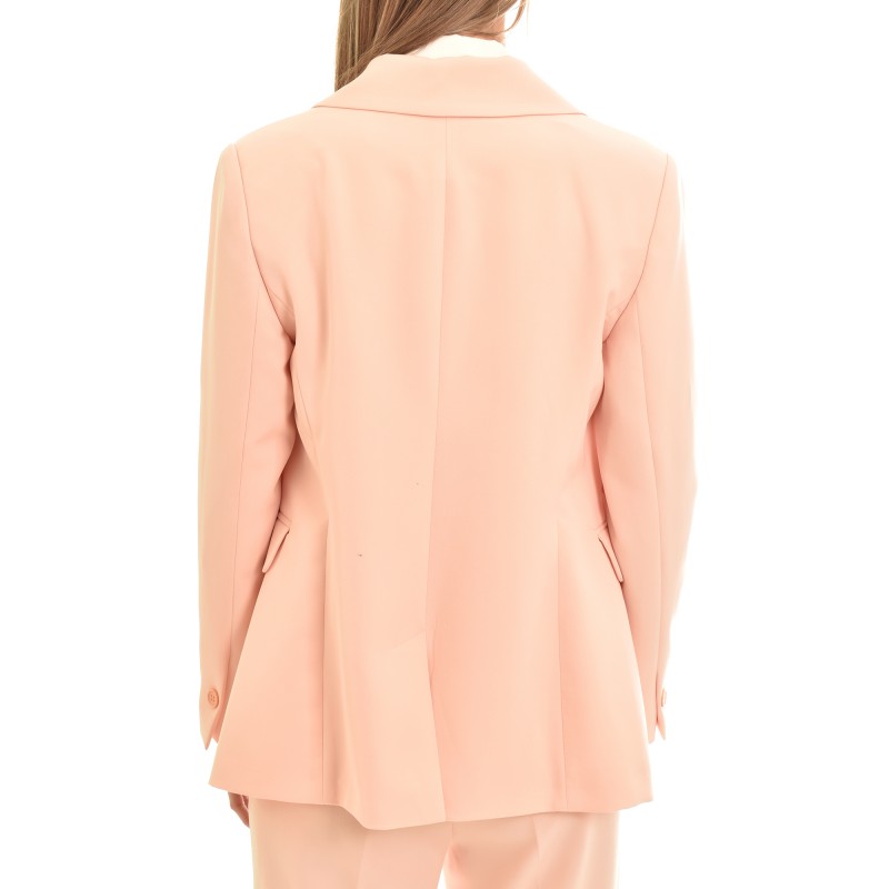MyT Double Breasted Single Button Blazer-Nude