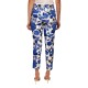 MyT Floral Patterned Trousers-White/Blue