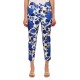 MyT Floral Patterned Trousers-White/Blue