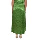 MyT Satin Floral Wrap Skirt With Frills-Parrot Green