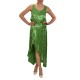MyT Satin Floral Wrap Skirt With Frills-Parrot Green