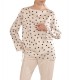 MyT Polka Dot Satin Blouse-White/Black