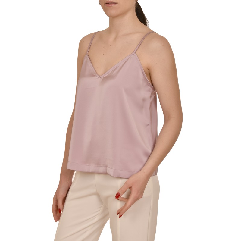 MyT Satin Relaxed Fit Top-Dusty Pink