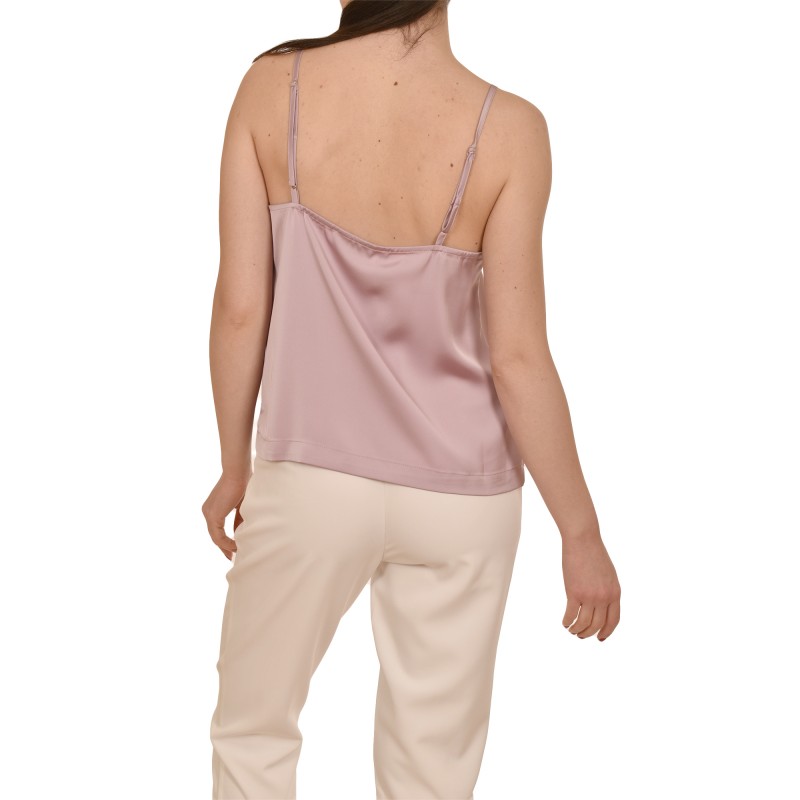 MyT Satin Relaxed Fit Top-Dusty Pink