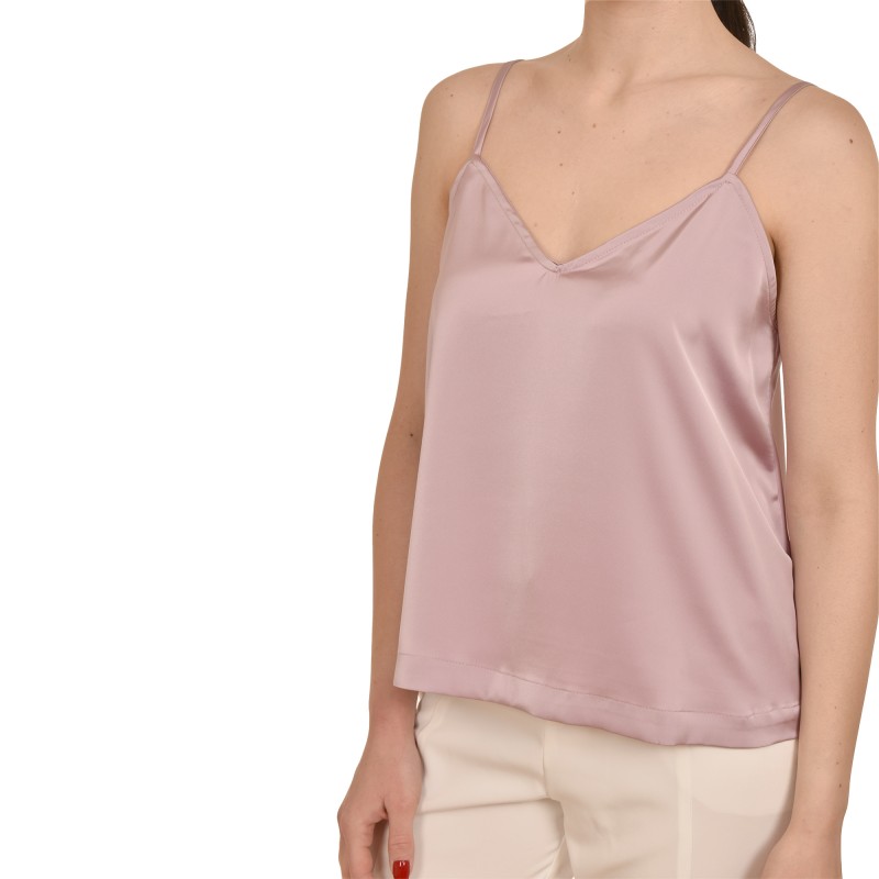 MyT Satin Relaxed Fit Top-Dusty Pink