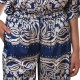 Milla Trousers Elastic Waist Panel Print-Blue Milla Trousers Elastic Waist Panel Print-Blue