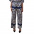 Milla Trousers Elastic Waist Panel Print-Blue