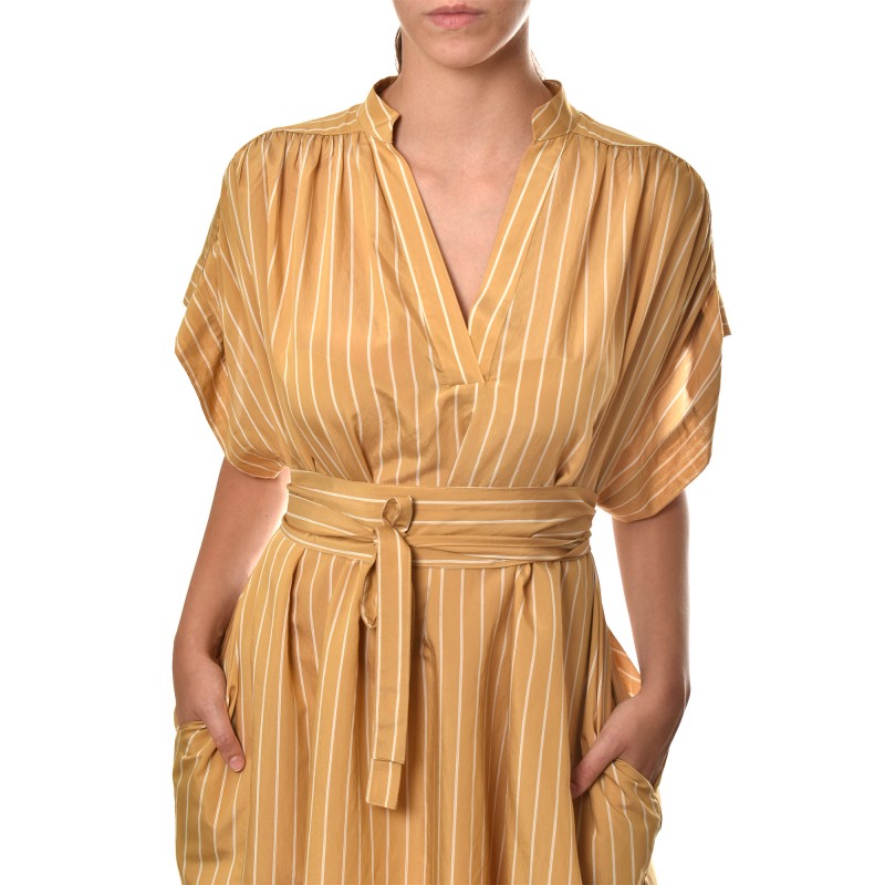 Milla Dress Maxi Striped Sleeveless-Mustard Milla Dress Maxi Striped Sleeveless-Mustard