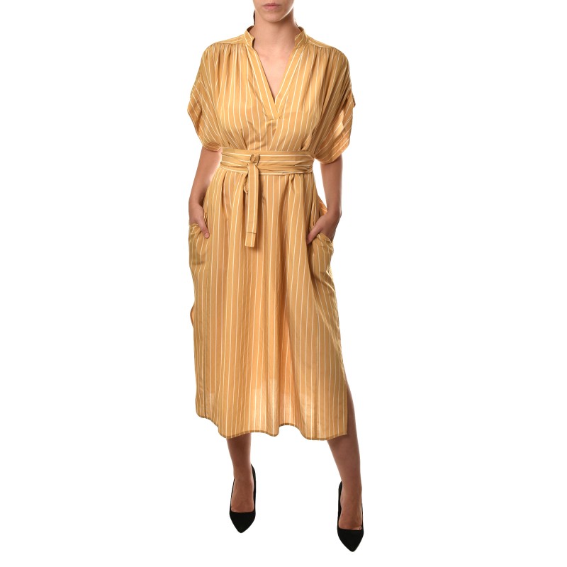Milla Dress Maxi Striped Sleeveless-Mustard Milla Dress Maxi Striped Sleeveless-Mustard
