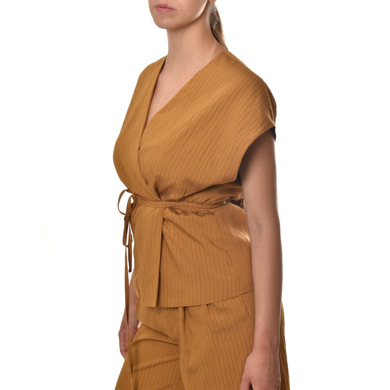Milla Vest Striped-Caramel