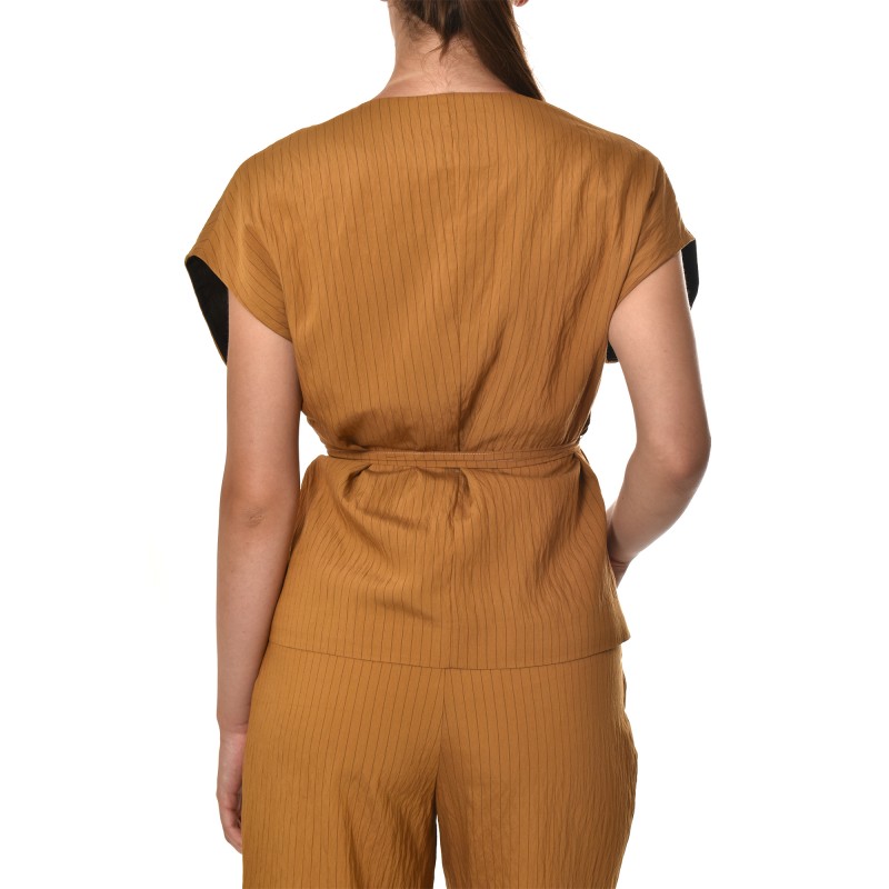 Milla Vest Striped-Caramel