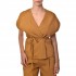 Milla Vest Striped-Caramel