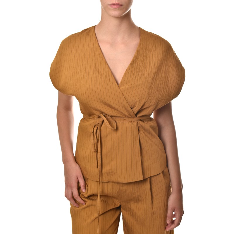 Milla Vest Striped-Caramel
