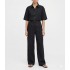 Milla Trousers With Pleats Loose Fit Linen-Black
