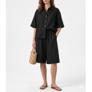 Milla Shirt Oversized Linen-Black