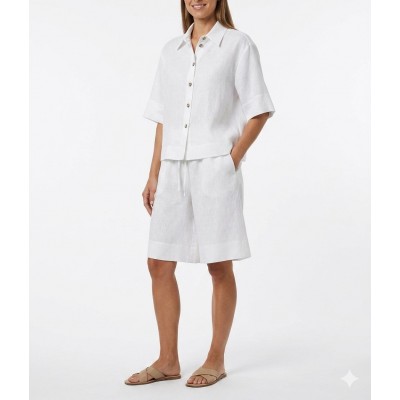 Milla Shirt Oversized Linen-White