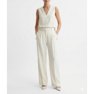Milla Trousers With Pleats Loose Fit-Natural
