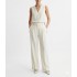 Milla Trousers With Pleats Loose Fit-Natural