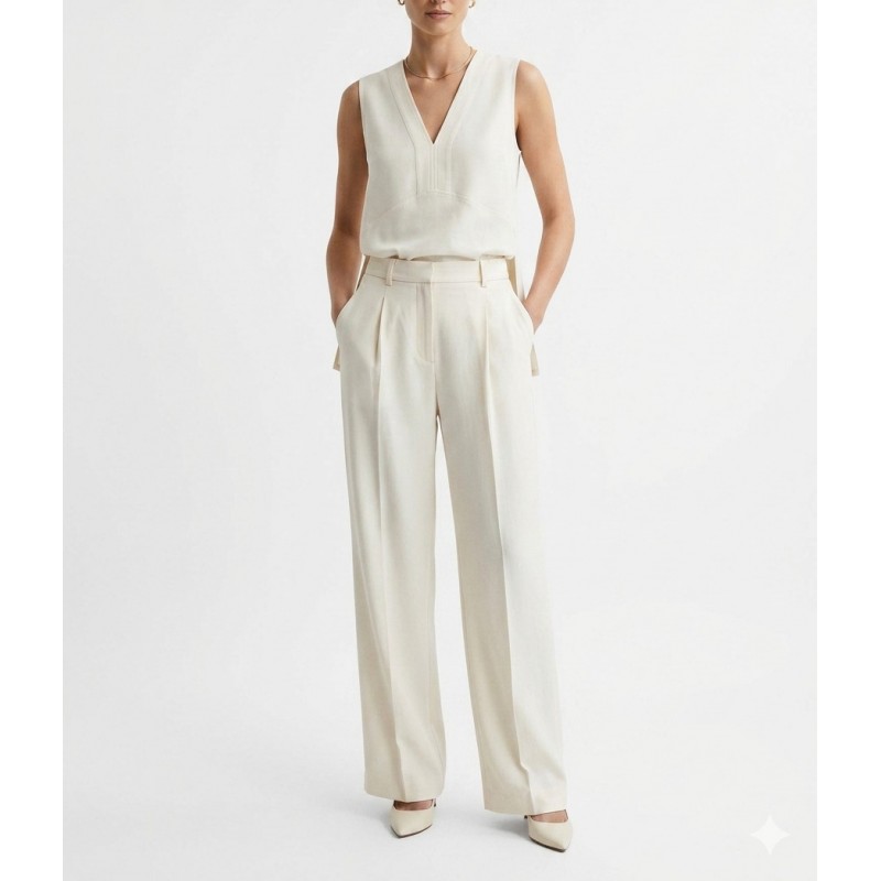 Milla Trousers With Pleats Loose Fit-Natural Milla Trousers With Pleats Loose Fit-Natural