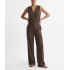 Milla Trousers With Pleats Loose Fit-Brown
