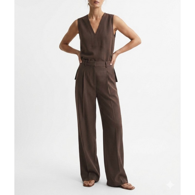 Milla Top Sleeveless-Brown