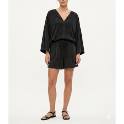 Milla Shorts With Elastic Waist-Charcoal