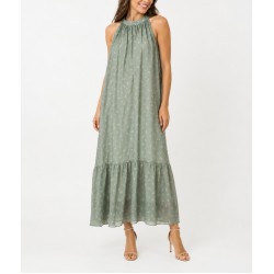 Milla Dress Long Halter-Mint