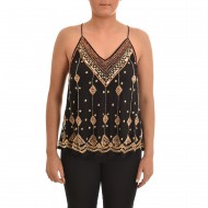 Nekane Beaded Sleeveless Top-Black