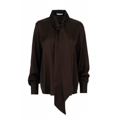 Philosophy Shirt Tie Neck-Brown Philosophy Shirt Tie Neck-Brown