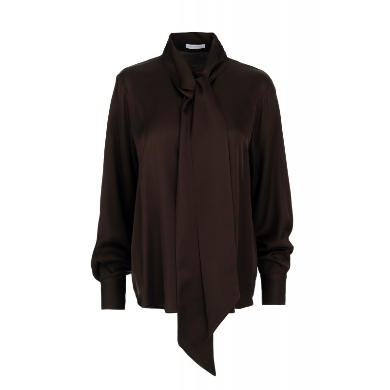 Philosophy Shirt Tie Neck-Brown