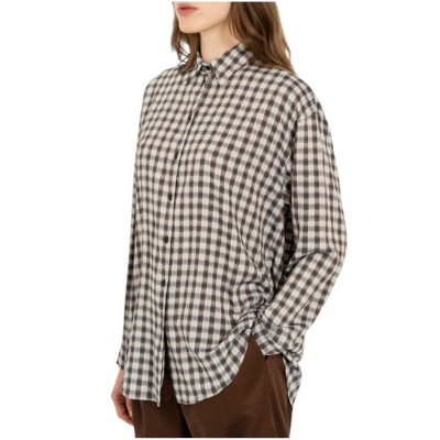 Philosophy Shirt Plaid Oversized-Check Brown Philosophy Shirt Plaid Oversized-Check Brown