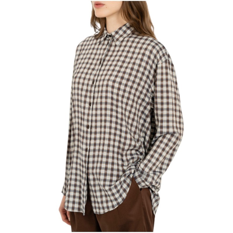 Philosophy Shirt Plaid Oversized-Check Brown Philosophy Shirt Plaid Oversized-Check Brown
