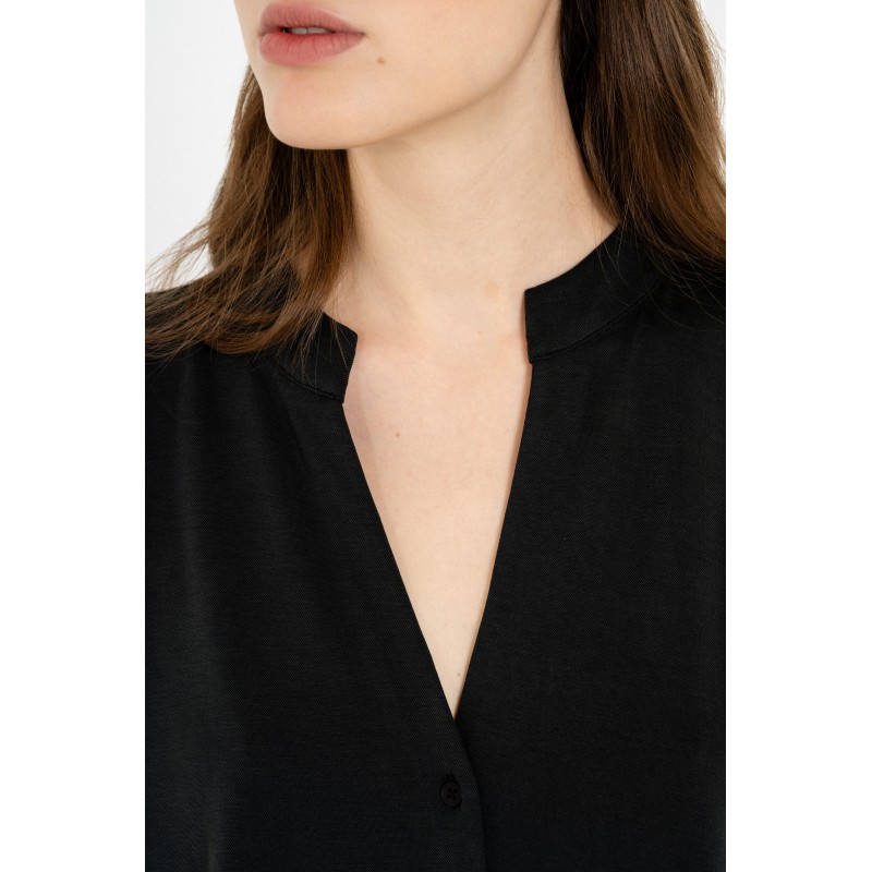 Philosophy Shirt Oversized Cupro Pique-Black Philosophy Shirt Oversized Cupro Pique-Black