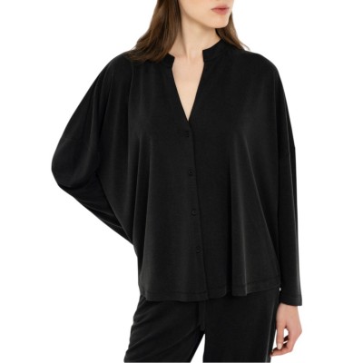 Philosophy Shirt Oversized Cupro Pique-Black Philosophy Shirt Oversized Cupro Pique-Black