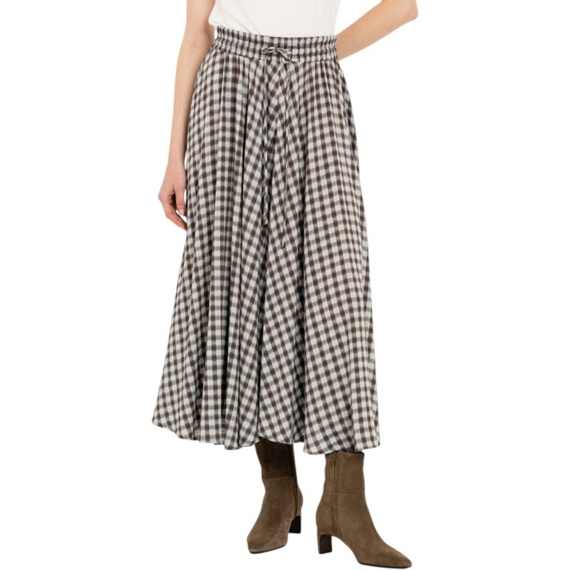 Philosophy Skirt Plaid-Check Brown Philosophy Skirt Plaid-Check Brown