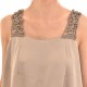 Aggel Satin Top With Knitted Shoulders-Elephant Aggel Satin Top With Knitted Shoulders-Elephant