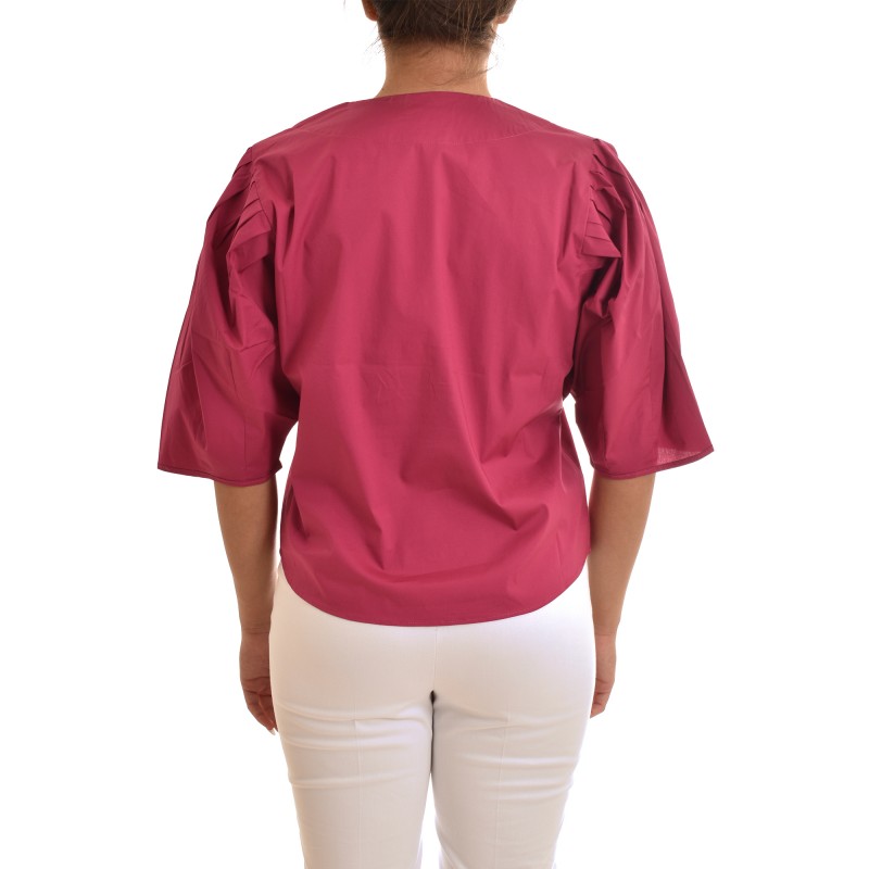 Aggel V-Neck Puffed Sleeved T-Shirt-Orchid Flower Aggel V-Neck Puffed Sleeved T-Shirt-Orchid Flower
