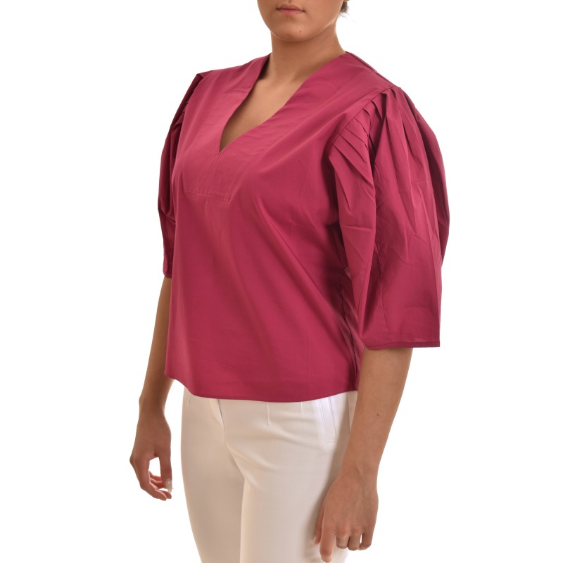 Aggel V-Neck Puffed Sleeved T-Shirt-Orchid Flower Aggel V-Neck Puffed Sleeved T-Shirt-Orchid Flower