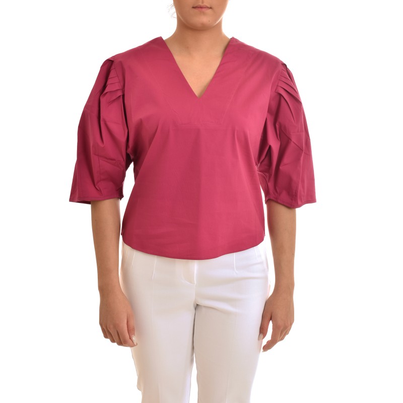 Aggel V-Neck Puffed Sleeved T-Shirt-Orchid Flower Aggel V-Neck Puffed Sleeved T-Shirt-Orchid Flower