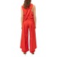 We Are Satin Wide Trousers-Pyro Red
