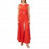 We Are Satin Wide Trousers-Pyro Red