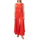 We Are Satin Wide Trousers-Pyro Red