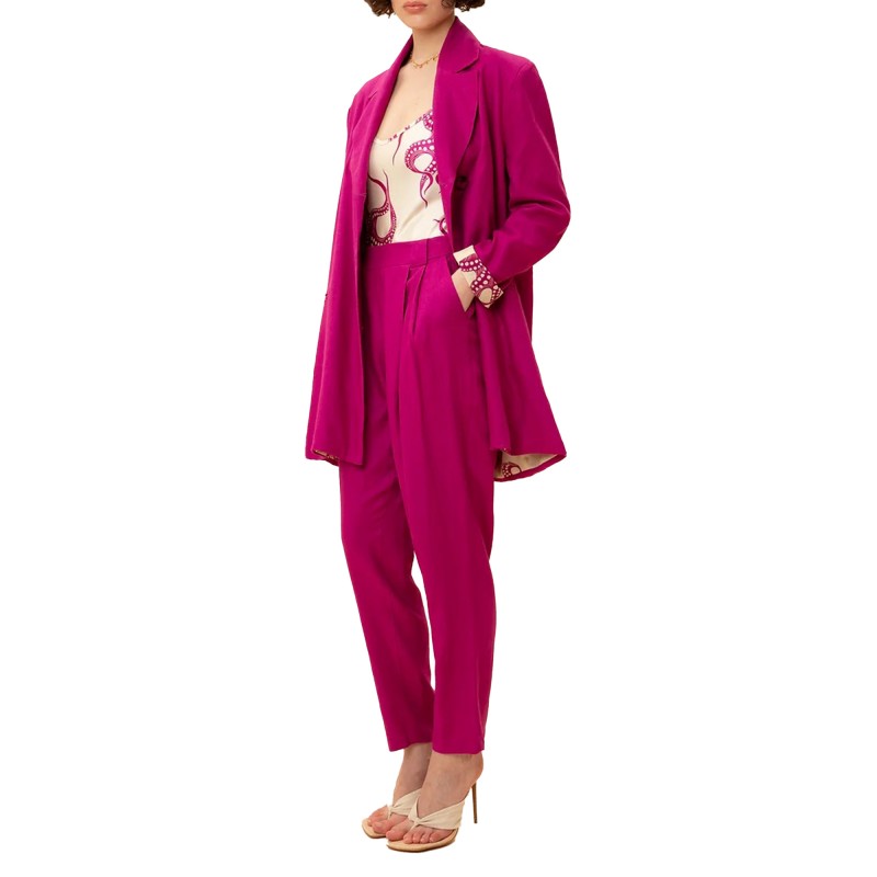 We Are Oversized Semi Linen Blazer-Magenta We Are Oversized Semi Linen Blazer-Magenta