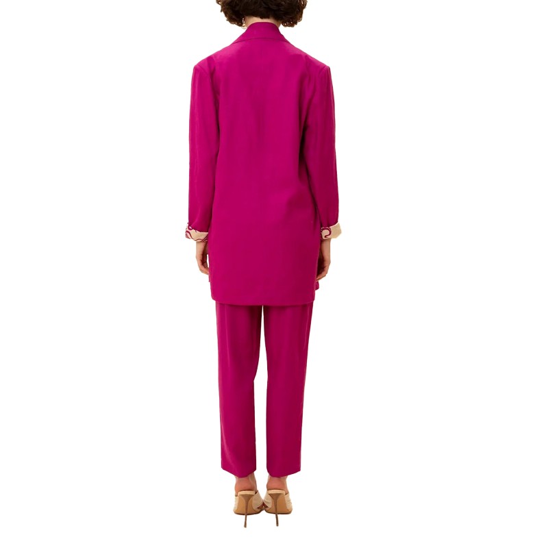 We Are Oversized Semi Linen Blazer-Magenta We Are Oversized Semi Linen Blazer-Magenta